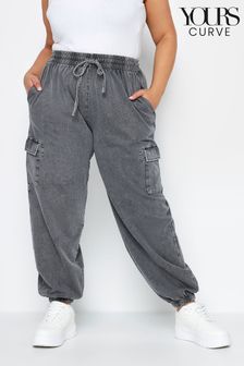 Yours Curve Grey Cargo Joggers (N56192) | kr363