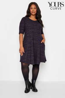Violett - Yours Curve Weiches Kleid mit Taschen (N56201) | 24 €
