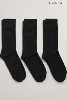 GANT Soft Cotton Black Socks 3-Pack (N56236) | AED111