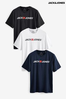 JACK & JONES White Multipack Logo T-Shirts 3 Pack (N56316) | SGD 68