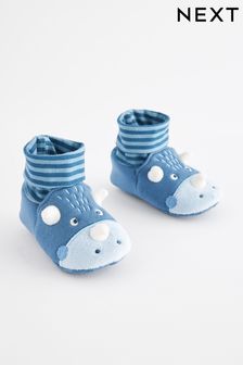 Blue DInosaur Sensory Sock Top Baby Shoes (0-2mths) (N56397) | 54 SAR - 60 SAR