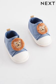 Синий со львом - Туфли для малышей с одним ремешком (0-24 мес.) (N56402) | €10 - €11