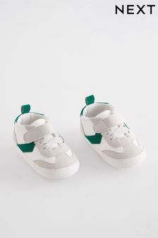 White/Green Touch Fastening Chevron Baby Trainers (0-24mths) (N56404) | $13 - $14
