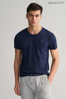 Marineblau/Weiß - Gant T-Shirt mit Rundhalsausschnitt im 2er Pack (N56731) | 70 €