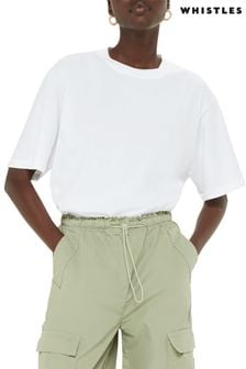 Whistles Boyfriend Oversized White T-Shirt (N56746) | AED250