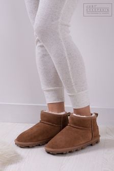 Just Sheepskin™ Brown Ladies Mini Grace Sheepskin Boots (N56781) | $173
