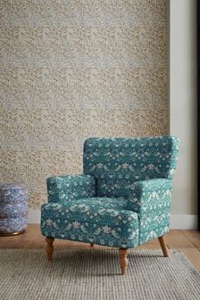 Clarke & Clarke William Morris Strawberry Thief Teal Aurelio Accent Chair (N56814) | €600