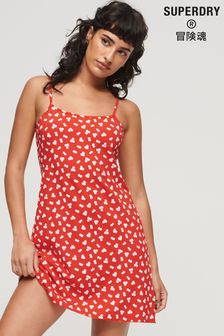 Superdry Red Printed Cami Jersey Mini Dress (N56830) | €21.50