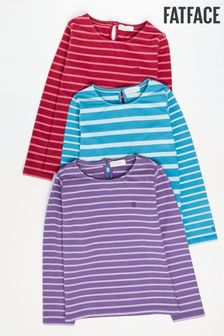 FatFace Pink 3 Pack Stripe T-Shirt (N56853) | $49