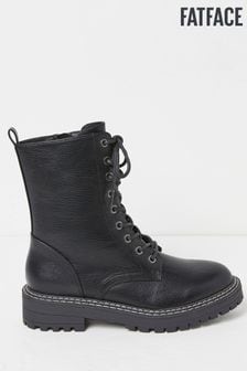 FatFace Black Violet Mid Chunky Lace Up Boots (N56886) | ₪ 347