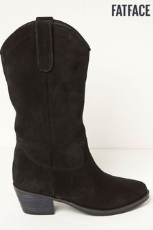 FatFace Black Sierra Western Mid Heel Boots (N56887) | €69