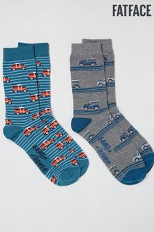 FatFace Blue Land Rover Socks 2 Packs In A Box (N56926) | $17