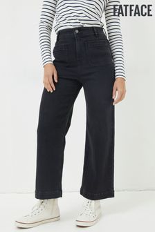 FatFace Black Keswick Wide Leg Cropped Jeans (N56968) | AED327