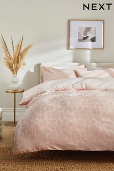 Pink 200TC Waffle Geometric Pattern Duvet Cover and Pillowcase Set (N56971) | kr447 - kr782