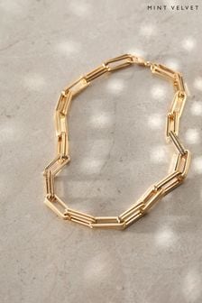 Mint Velvet Gold Tone Square Link Necklace (N57039) | kr454
