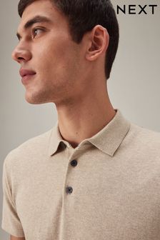 Neutral Slim Fit Knitted Polo Shirt (N57084) | LEI 160