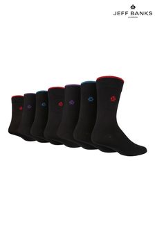 Jeff Banks Black Classic Crown Detail Everyday Socks (N57094) | €21
