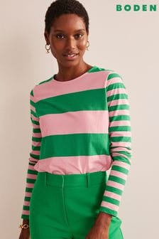 Boden Pink Bea Long Sleeve Breton T-Shirt (N57164) | €21
