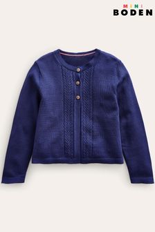 藍色 - Boden織網花紋棉質開襟毛衣 (N57209) | NT$1,160 - NT$1,350