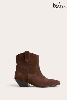 Boden Dark Brown Western Ankle Boots (N57253) | €83