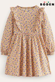 Boden Yellow Long Sleeve Ruffle  Dress (N57273) | KRW41,100 - KRW47,600