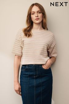 Neutral Short Sleeve Heavyweight Crochet T-Shirt (N57390) | $45
