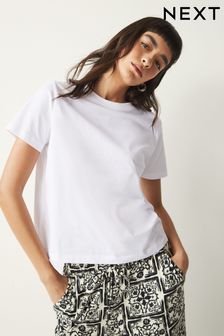 White Short Sleeve Crew Neck T-Shirt (N57473) | AED48