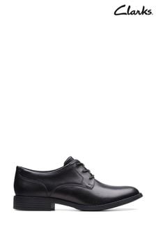 Clarks jet Black Leather Camzin Iris Shoes (N57516) | €41.50