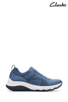 Navy Blue - Clarks Knit Circuit Tie Shoes (N57527) | kr1 100