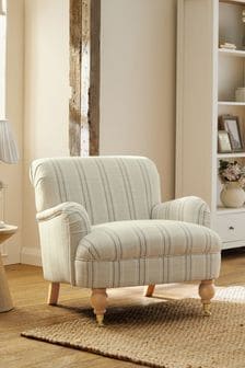 Thatched Linen Look Stripe Natural Lilly Accent Chair (N57558) | €460