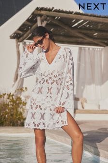 Premium Broderie Beach Cover-Up