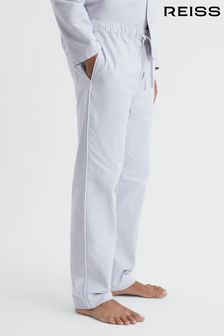 Reiss Ice Grey Farley Cotton Drawstring Pyjama Bottoms (N57724) | $108