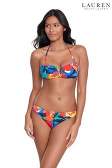 Lauren Ralph Lauren Blu - Slip bikini a vita bassa con Floreale Stampa astratto (N57761) | €103