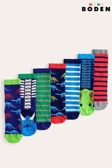 Boden Dark Blue Dinosaur Socks 7 Pack (N57785) | €12.50