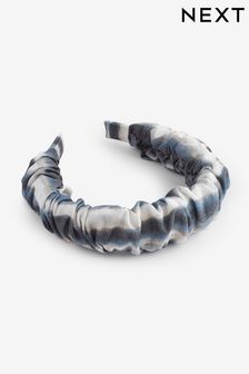Темно-синий тай-дай - Структурированная повязка на голову со сборками (N57821) | €11