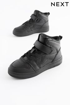 Black High Top Trainer School Shoes (N57839) | $44 - $56