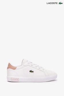 Lacoste Kids White Powercourt 124 Leather Trainers (N57876) | €66