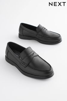 Black Standard Fit (F) School Leather Penny Loafers (N57911) | ₪ 113 - ₪ 151