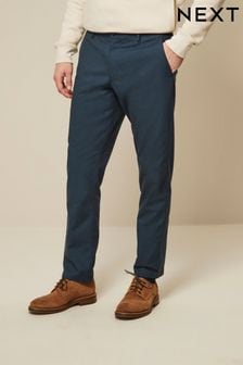 כיס כחול 5 - גזרה רגילה - מכנסיים מהודרים דגם Chino מבד ארוג/בעל מרקם (N57947) | ‏90 ‏₪