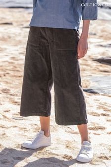 Коричневые укорочевые брюки из биохлопка с широкими штанинами Celtic & Co. (N57985) | €62