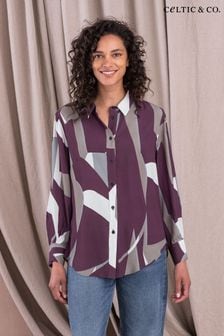 Пурпурная рубашка с длинными рукавами и воротником Celtic & Co. (N57989) | €61