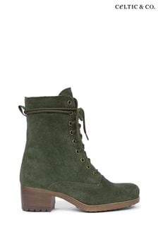 Celtic & Co. Green Block Heel Derby Boots (N57994) | €260