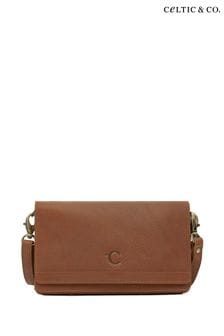 Celtic & Co. Leather Cross Phone Brown Bag (N57995) | KRW145,200