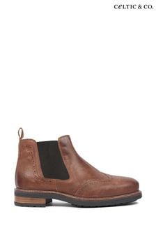 Celtic & Co. Mens Chelsea Brogue Brown Boots (N58068) | €219