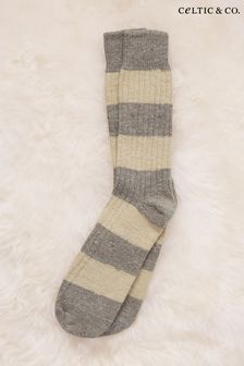 Celtic & Co. Mens Grey Donegal Stripe Socks (N58086) | 148 QAR