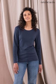 Celtic & Co. Blue Organic Cotton Long Sleeve T-Shirt (N58089) | OMR25