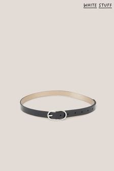 White Stuff Black Reversible Leather Skinny Belt (N58123) | $35