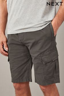 Charcoal Grey Drawstring Waist Cargo Shorts (N58145) | CA$59