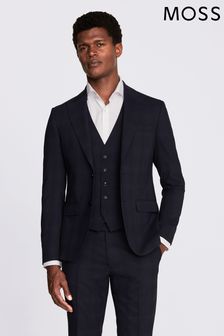 MOSS Blue Slim Fit Check Jacket (N58151) | kr3 090