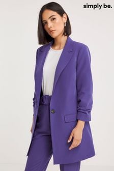 Simply Be Purple Ruched Sleeve Blazer (N58164) | $110